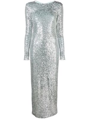 Ana Radu sequined open-back gown - Silver