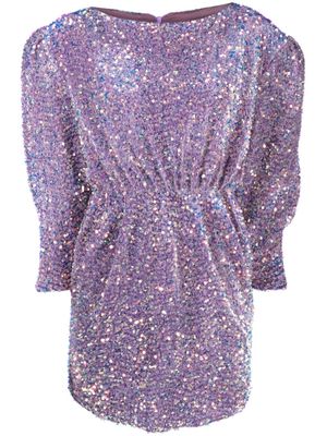 Ana Radu sequined shoulder-pads minidress - Purple