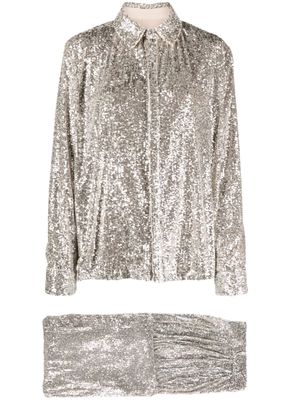 Ana Radu sequined two-piece evening suit - Silver