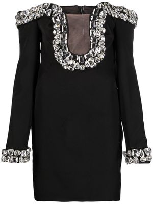 Ana Radu sweetheart-neck crystal-embellished mini dress - Black