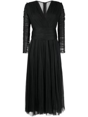 Ana Radu V-neck long-sleeve midi dress - Black