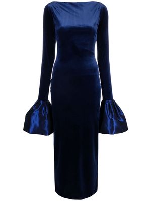 Ana Radu velvet flared maxi dress - Blue