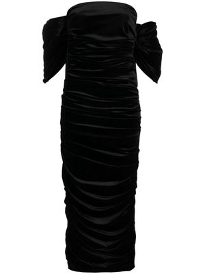 Ana Radu velvet ruched maxi dress - Black