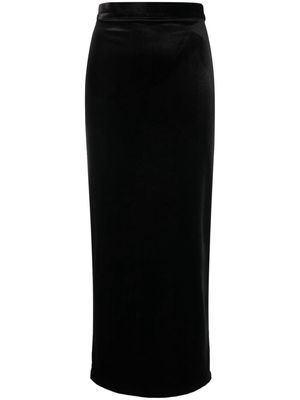 Ana Radu velvet straight maxi skirt - Black