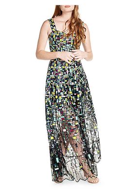 Anabel Sequin Fit & Flare Gown
