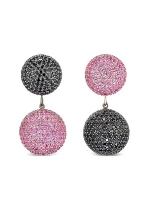 Anabela Chan 18k rose gold vermeil Bauble sapphire and diamond earrings - Pink