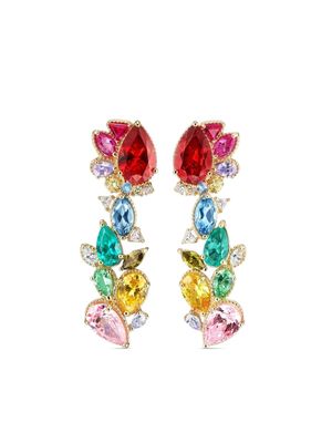 Anabela Chan 18k yellow gold Garden Of Eden multi-stone earrings - Red