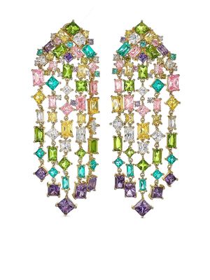 Anabela Chan 18kt gold Cascade multi-stone earrings - Blue