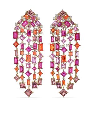 Anabela Chan 18kt gold Cascade multi-stone earrings - Pink