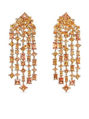 Anabela Chan 18kt gold Cascade sapphire earrings - Orange