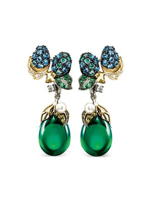 Anabela Chan 18kt gold Greenberry multi-stone earrings