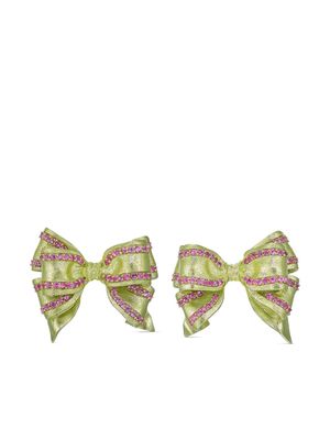 Anabela Chan 18kt gold Mini Bow Tie sapphire earrings - Green