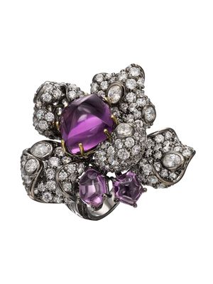 Anabela Chan 18kt gold vermeil Amethyst Blossom gemstone ring - Purple