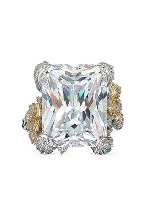 Anabela Chan 18kt gold vermeil Diamond Cinderella gemstone ring - Neutrals