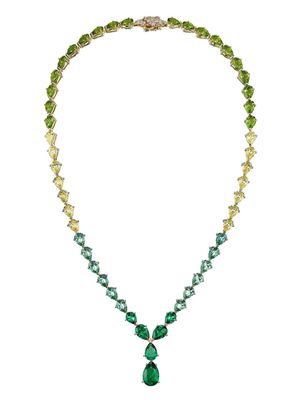 Anabela Chan 18kt gold vermeil gemstone necklace - Green
