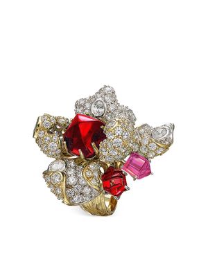 Anabela Chan 18kt gold vermeil Ruby Blossom gemstone ring - White