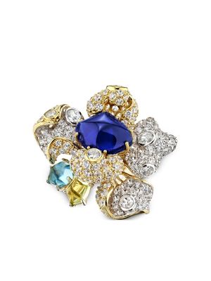 Anabela Chan 18kt gold vermeil Sapphire Blossom gemstone ring - Blue