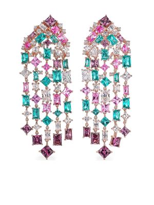 Anabela Chan 18kt rose gold Cascade tourmaline and diamond earrings - Blue