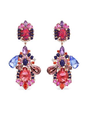 Anabela Chan 18kt rose gold multi-stone chandelier earrings - Pink