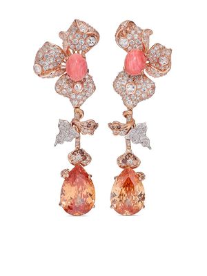 Anabela Chan 18kt rose gold vermeil Orchid citrine and diamond earrings - Pink