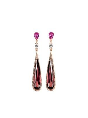 Anabela Chan 18kt rose gold vermeil Shard tourmaline and diamond earrings - Red