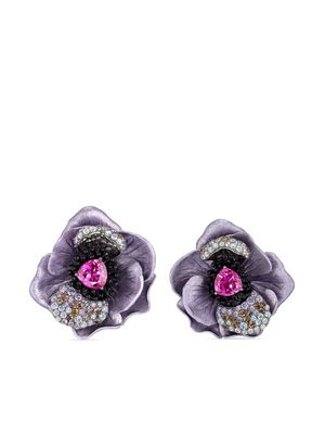 Anabela Chan 18kt white gold Bloom multi-sone earrings - Purple