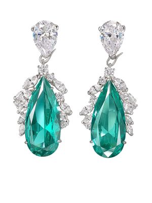 Anabela Chan 18kt white gold diamond and tourmaline drop earrings - Blue