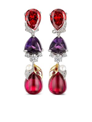 Anabela Chan 18kt white gold vermeil Berry multi-stone earrings - Purple