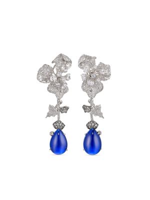 Anabela Chan 18kt white gold vermeil Orchid sapphire and diamond earrings - Silver