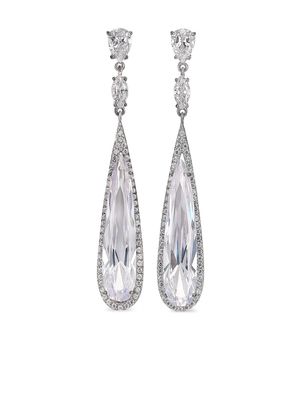 Anabela Chan 18kt white gold vermeil Shard diamond drop earrings - Silver