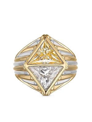 Anabela Chan 18kt yellow and white gold diamond signet ring - Silver