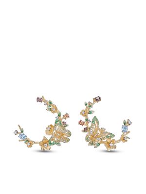 Anabela Chan 18kt yellow gold Orchard Garland gemstones earrings