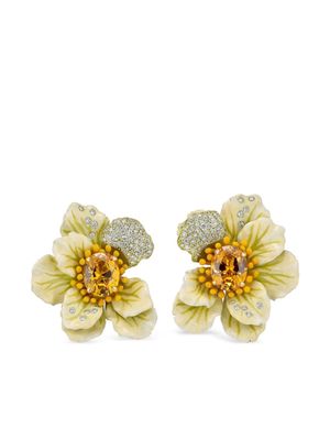 Anabela Chan 18kt yellow gold vermeil Bloom sapphire and diamond earrings - Neutrals