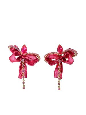 Anabela Chan 18kt yellow gold vermeil Cupid's Bow ruby and sapphire earrings - Red