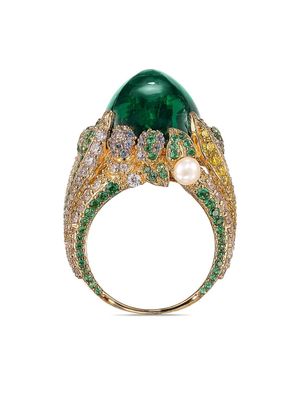 Anabela Chan 18kt yellow gold vermeil Emerald Sugarloaf Berry gemstone ring