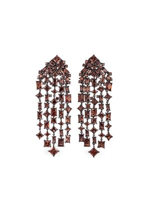 Anabela Chan rhodium Cascade quartz earrings - Brown