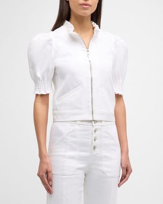 Anabella Short-Sleeve Zip-Front Jacket