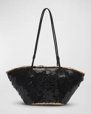 Anagram Small Sequins Basket Shoulder Bag