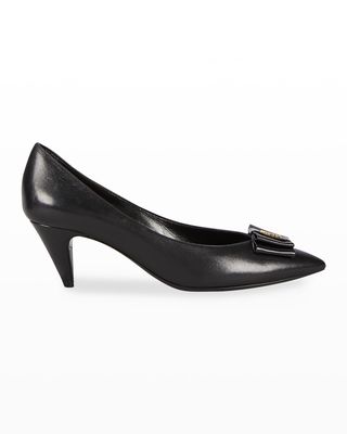 Anai YSL Bow Leather Pumps