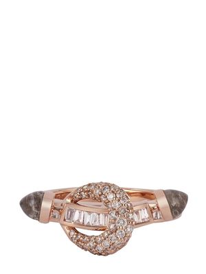 Ananya 18kt rose gold Chakra diamond ring - Pink