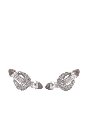 Ananya 18kt white gold Chakra diamond and quartz earrings - Silver
