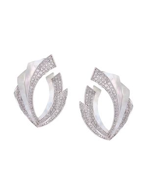 Ananya 18kt white gold diamond Mogra Light Blossom clip-on earrings - Silver