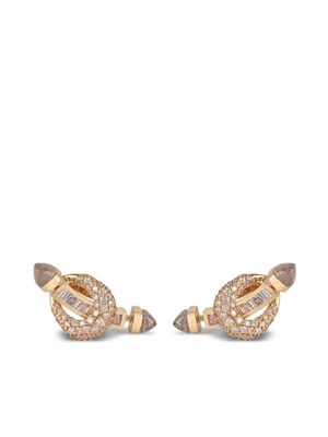 Ananya 18kt yellow gold Chakra diamond and quartz earrings