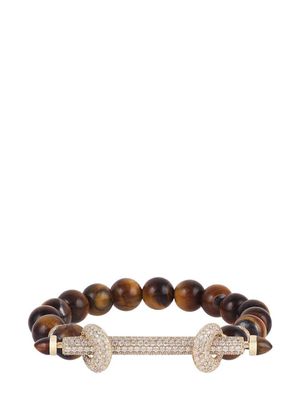 Ananya 18kt yellow gold Chakra diamond and tiger eye bracelet