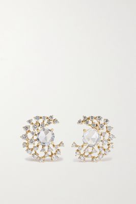Ananya - Scatter 18-karat Gold, Sapphire And Diamond Earrings - one size