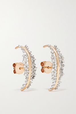 Ananya - Scatter 18-karat Rose And White Gold Diamond Earrings - one size