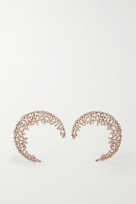 Ananya - Scatter Moon 18-karat Rose Gold Diamond Earrings - one size