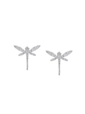 Anapsara 18kt gold Dragonfly diamond stud earrings - Metallic