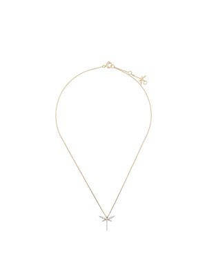 Anapsara 18kt yellow gold and diamond Mini Dragonfly necklace