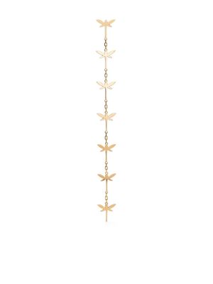 Anapsara 18kt yellow gold Mini Dragonfly chain drop earring